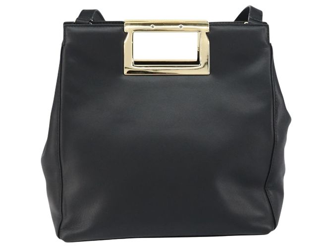 Borsa a Spalla Gancini in Pelle Salvatore Ferragamo Nero - vista 2