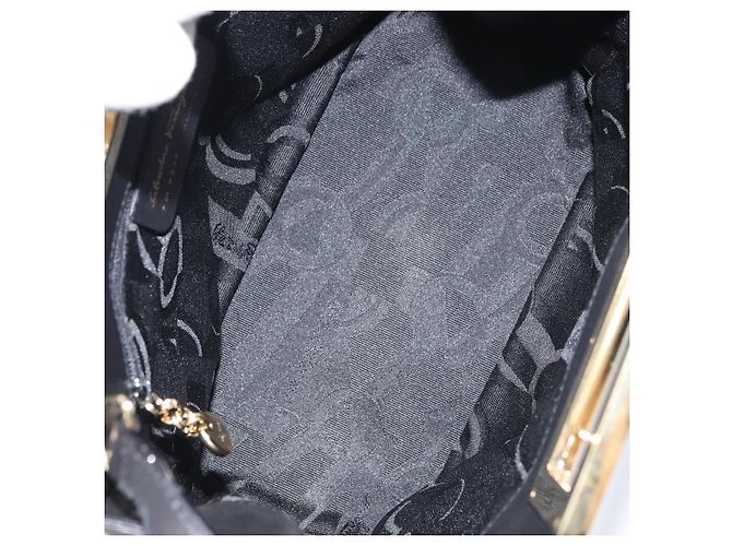 Borsa a Spalla Gancini in Pelle Salvatore Ferragamo Nero - vista 5