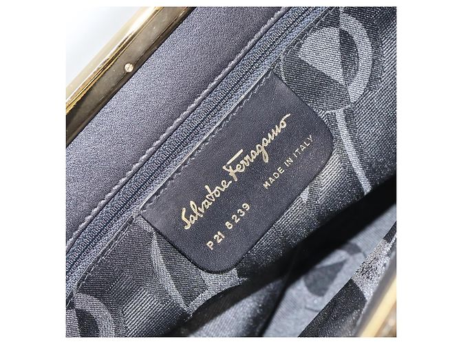 Borsa a Spalla Gancini in Pelle Salvatore Ferragamo Nero - vista 6