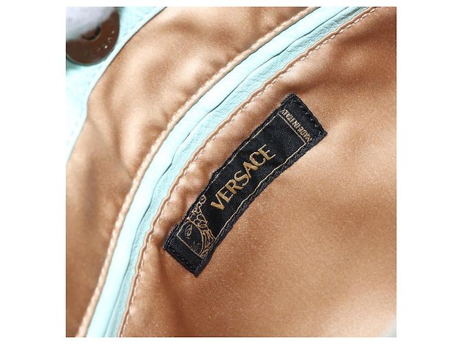 Vintage Handtasche aus Leder von Versace Blau - Ansicht 6