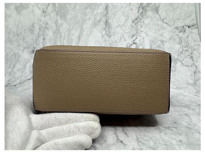 Loewe Mini Bolsa Puzzle em Couro de Bezerro Texturizado - Cor Areia - vista 7