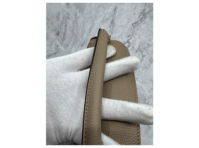 Loewe Mini Bolsa Puzzle em Couro de Bezerro Texturizado - Cor Areia - vista 8