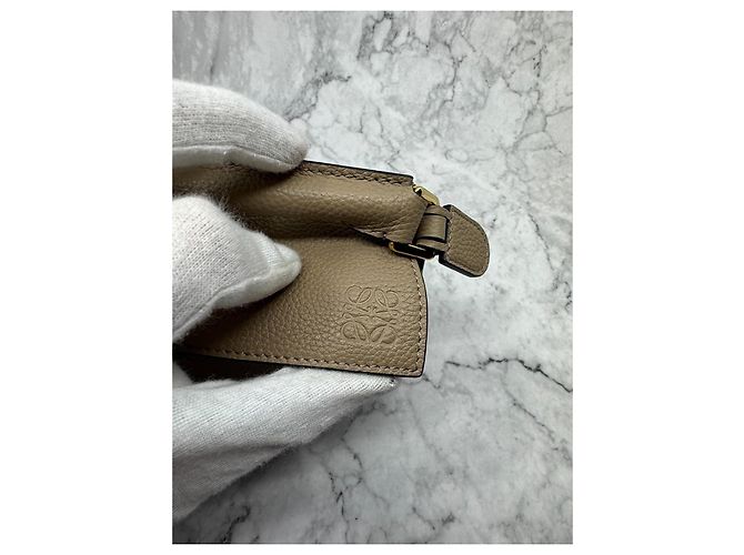 Loewe Mini Bolsa Puzzle em Couro de Bezerro Texturizado - Cor Areia - vista 9