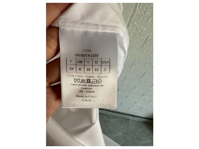 Top Christian Dior en coton blanc - vue 8