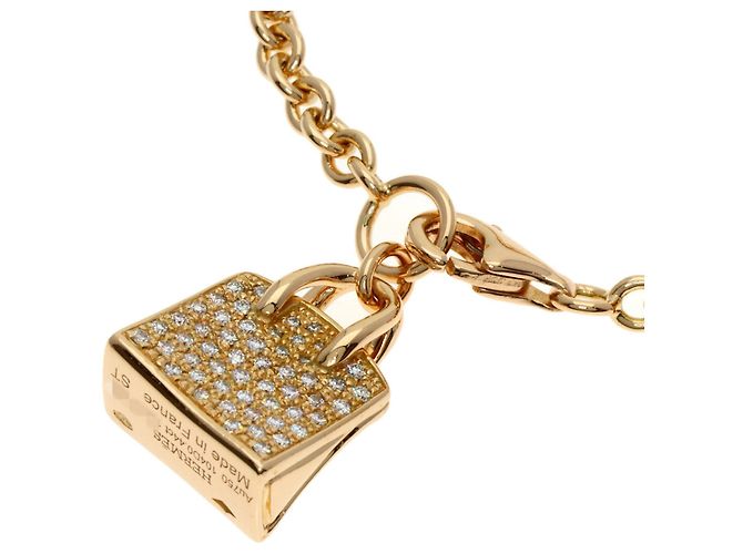 Bracciale Amulet Birkin con diamante Hermès in oro rosa 18K - vista 3