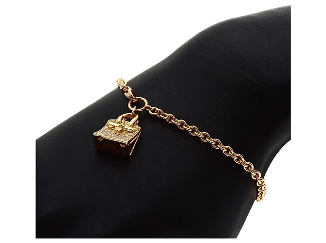Bracciale Amulet Birkin con diamante Hermès in oro rosa 18K - vista 5