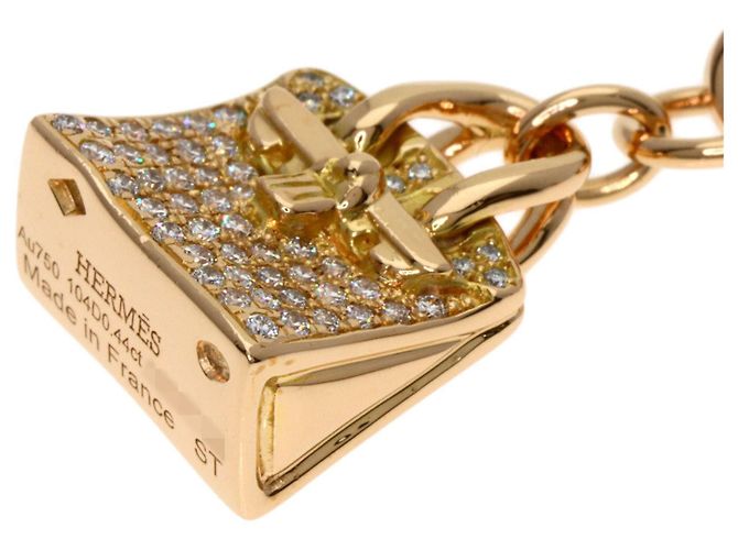 Bracciale Amulet Birkin con diamante Hermès in oro rosa 18K - vista 6