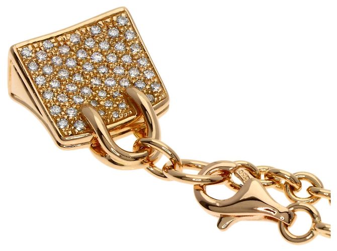 Bracciale Amulet Birkin con diamante Hermès in oro rosa 18K - vista 9
