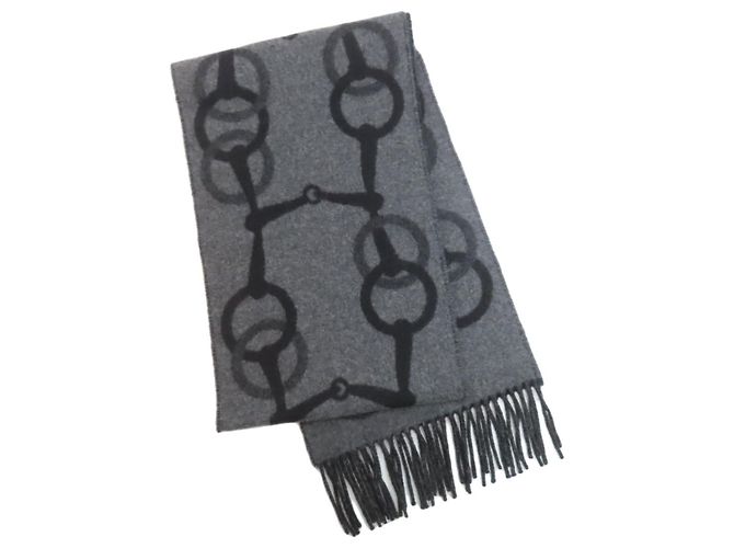 Sciarpa in cashmere Any Mall di Hermès Marrone Nero - vista 2