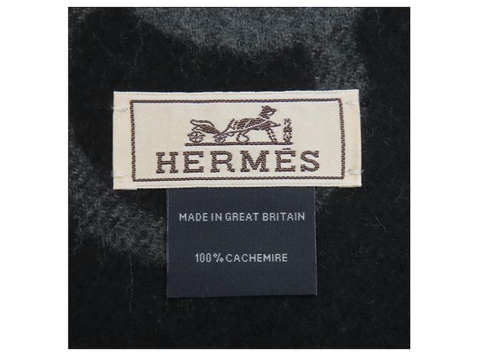 Sciarpa in cashmere Any Mall di Hermès Marrone Nero - vista 6