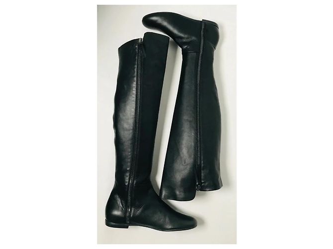 Giuseppe Zanotti Botas altas de cuero negro - vista 10