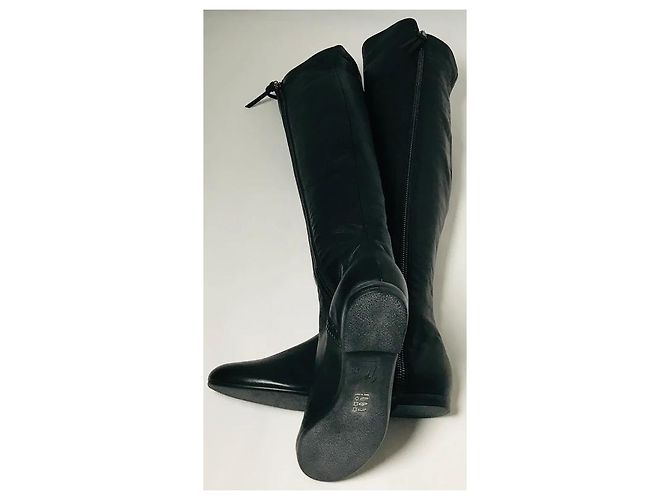 Giuseppe Zanotti Botas altas de cuero negro - vista 3
