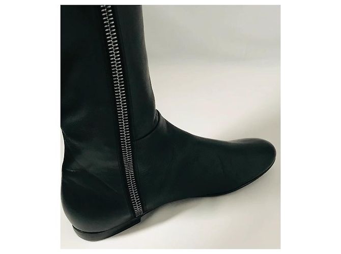 Giuseppe Zanotti Botas altas de cuero negro - vista 6