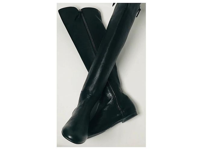 Giuseppe Zanotti Botas altas de cuero negro - vista 9
