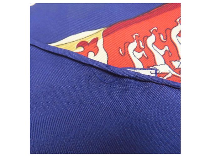 Silk In Carré 90 Schiffsflagge Schal von Hermès Marineblau - Ansicht 9