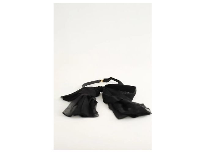 Saint Laurent Collar de seda negro - vista 2