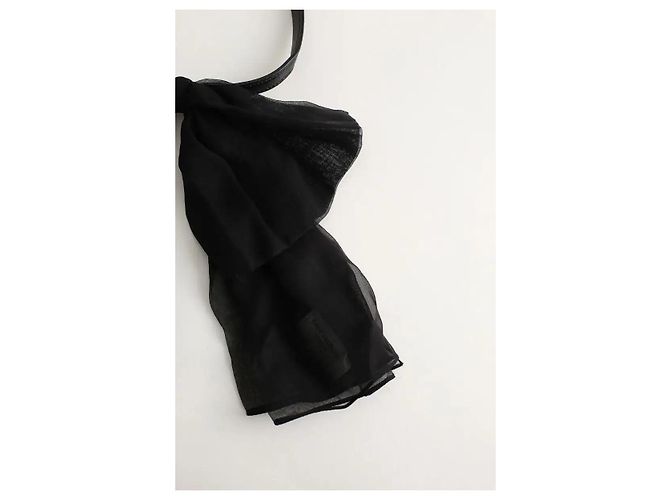 Saint Laurent Collar de seda negro - vista 3