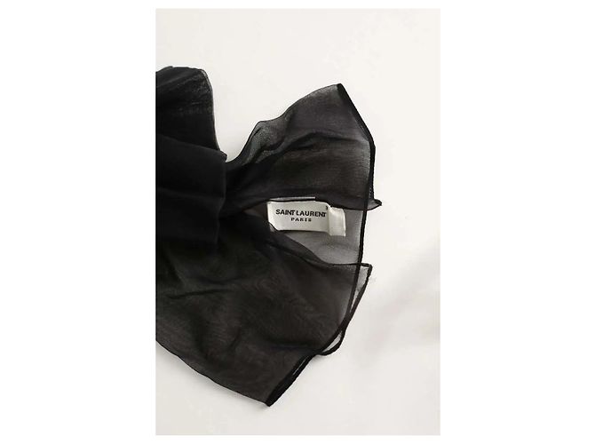 Saint Laurent Collar de seda negro - vista 4