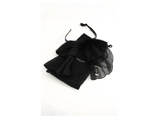Saint Laurent Collar de seda negro - vista 8