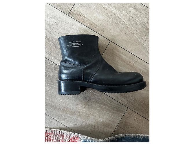 Raf Simons Leather boots with thick heels Black - view 2