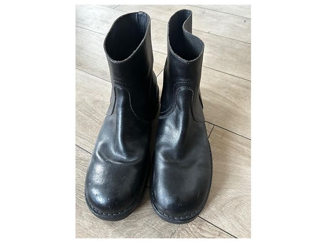 Raf Simons Leather boots with thick heels Black - view 5