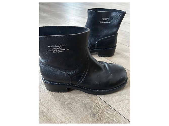 Raf Simons Leather boots with thick heels Black - view 7