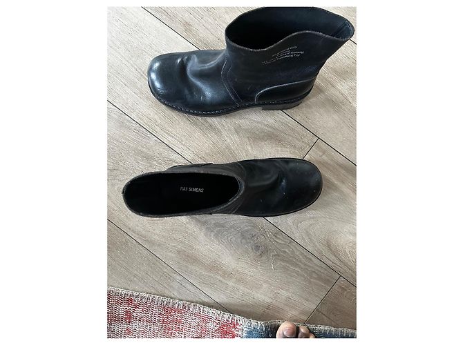 Raf Simons Leather boots with thick heels Black - view 8