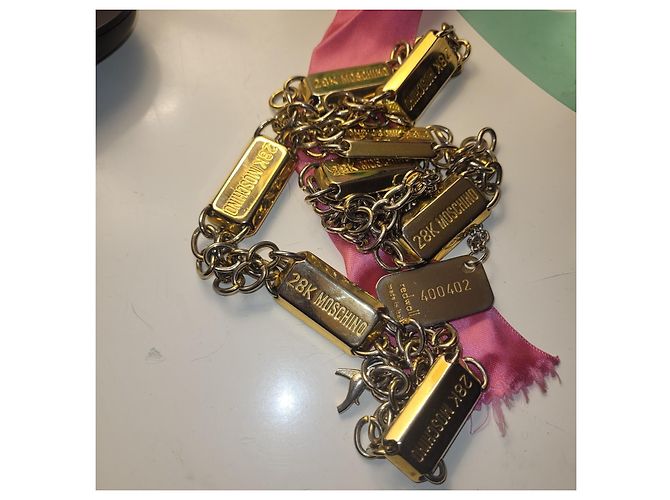 Moschino 28 kt Redwall Fabriqué en Italie Doré Bijouterie dorée - vue 4