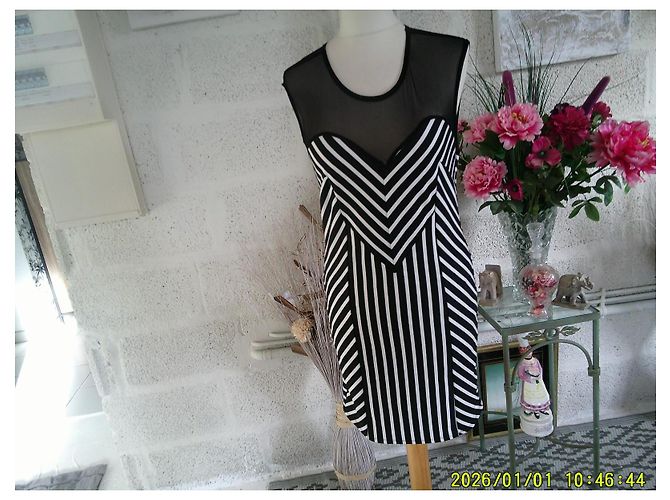 Autre Marque Robe Manigance sans manches en tulle et rayée - vue 3