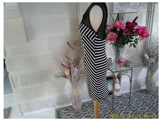 Autre Marque Robe Manigance sans manches en tulle et rayée - vue 4