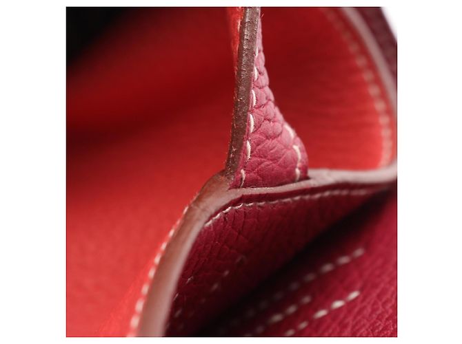 Borsa tote Hermès Double Sens 45 Rosa Bordò - vista 10