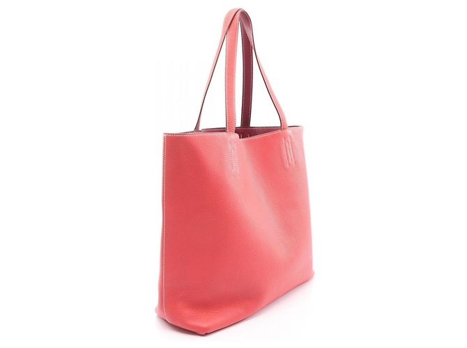 Borsa tote Hermès Double Sens 45 Rosa Bordò - vista 2