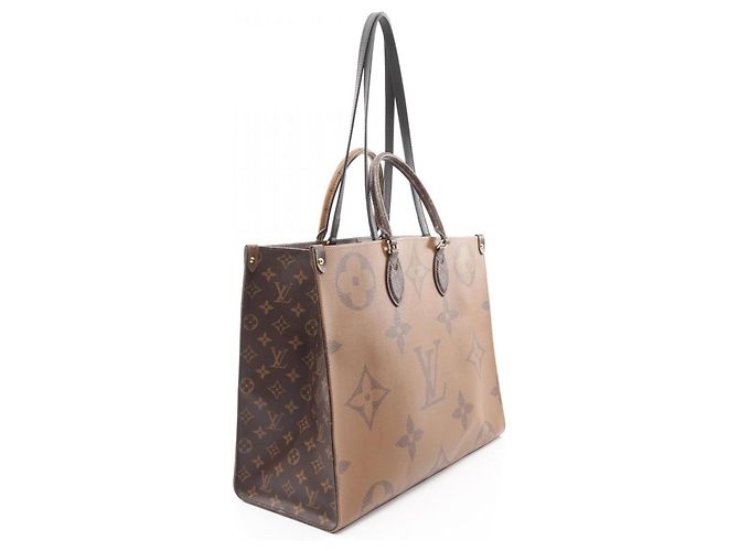 Borsa a Spalla Louis Vuitton On the Go GM Marrone - vista 2