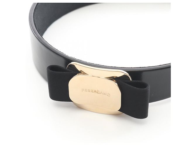 Fascia in pelle nera Salvatore Ferragamo Nero - vista 3