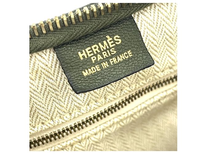 Borsa Gao Hermès, Borsa in pelle khaki Cachi - vista 10