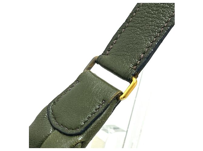 Borsa Gao Hermès, Borsa in pelle khaki Cachi - vista 4
