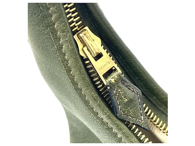 Borsa Gao Hermès, Borsa in pelle khaki Cachi - vista 7