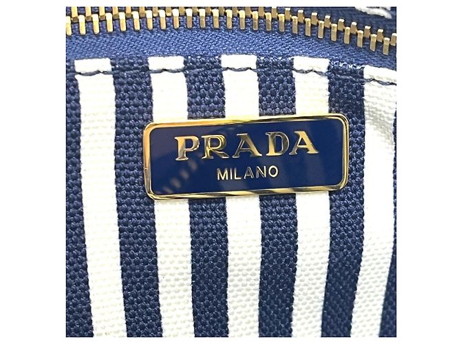 Kosmetiktasche aus Canapa mit Logo-Druck Prada 1NA021 Blau - Ansicht 12