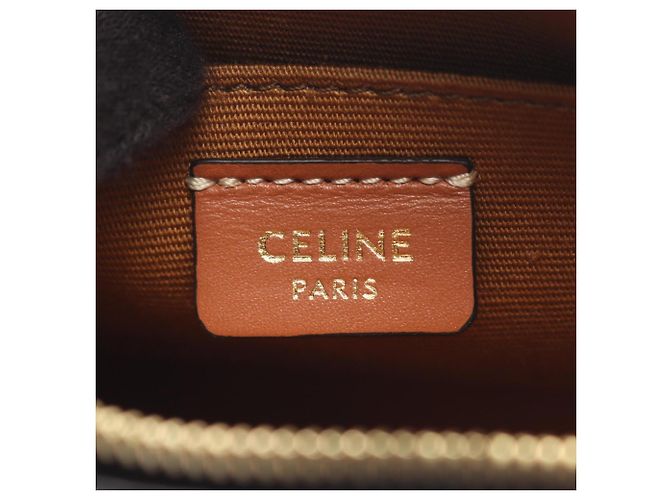 Céline Mini borsa a tracolla Triomphe in pelle Celine Marrone Nero Multicolore - vista 4