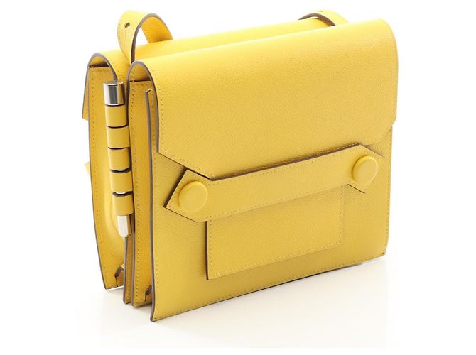 Hermès Borsa a Spalla Hermes Twins in Pelle Gialla Giallo - vista 2