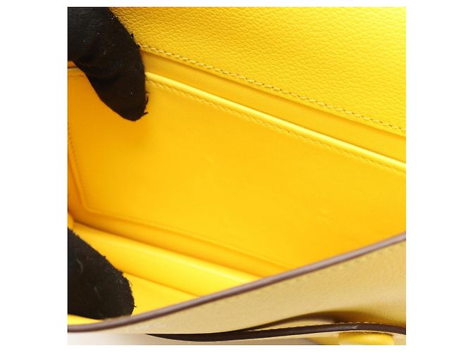 Hermès Borsa a Spalla Hermes Twins in Pelle Gialla Giallo - vista 7