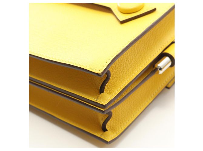 Hermès Borsa a Spalla Hermes Twins in Pelle Gialla Giallo - vista 8