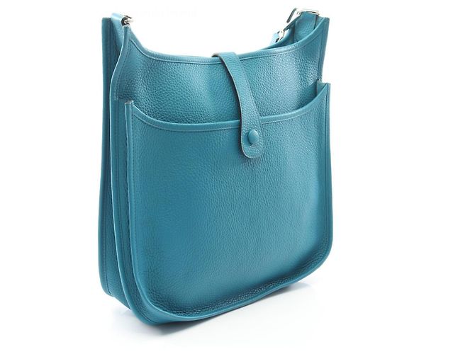 Borsa a Spalla Hermès Evelyn 3 Trois GM Blu - vista 2
