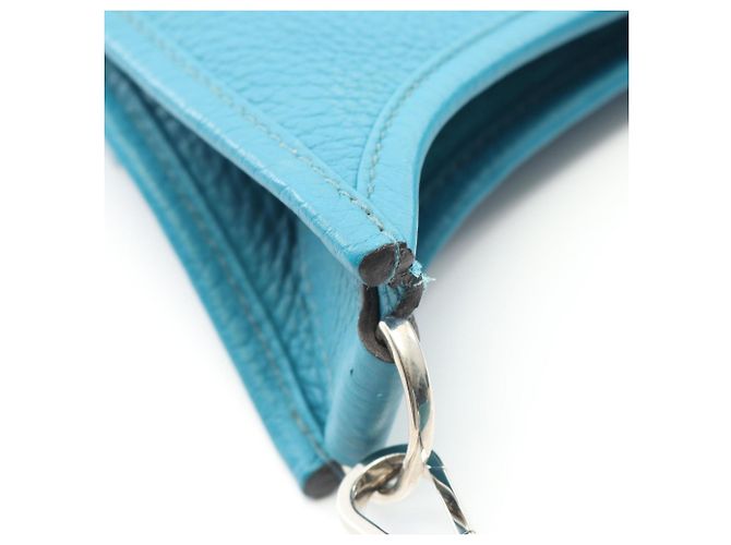 Borsa a Spalla Hermès Evelyn 3 Trois GM Blu - vista 7