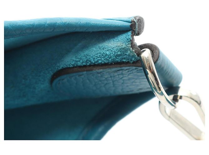 Borsa a Spalla Hermès Evelyn 3 Trois GM Blu - vista 8