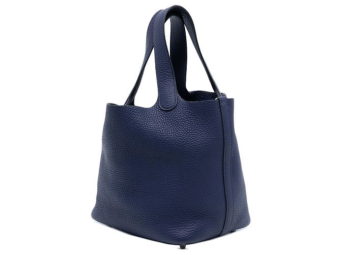 Hermès Picotin Lock 18 in Pelle Clemence Blu Blu navy - vista 2