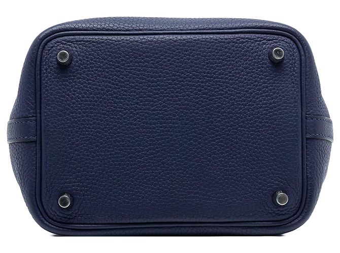 Hermès Picotin Lock 18 in Pelle Clemence Blu Blu navy - vista 3