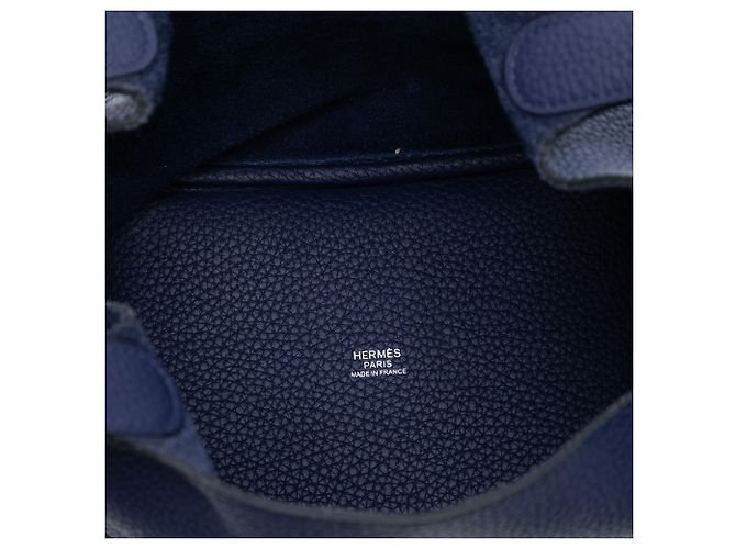 Hermès Picotin Lock 18 in Pelle Clemence Blu Blu navy - vista 4