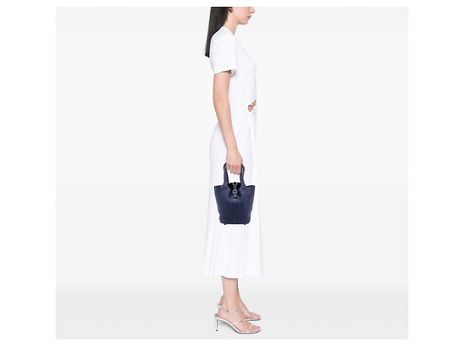 Hermès Picotin Lock 18 in Pelle Clemence Blu Blu navy - vista 7