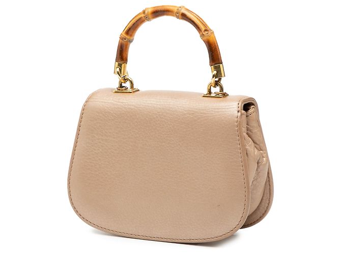 Gucci Mini in Pelle Metallica Marrone Bamboo Night Carne - vista 2